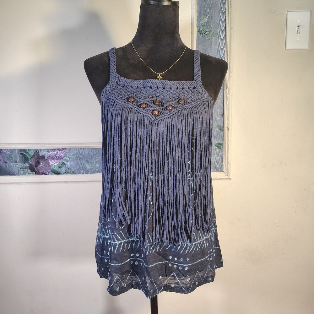 Boho Macrame Fringe Denim & Supply Ralph Lauren Tank/T49